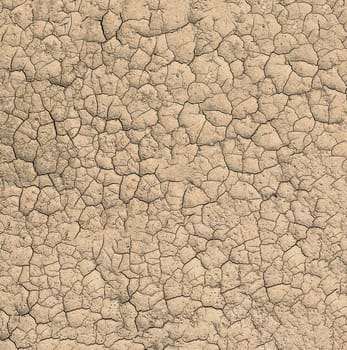 Abstract textured brown background of dry soil covered with cracks and depressions