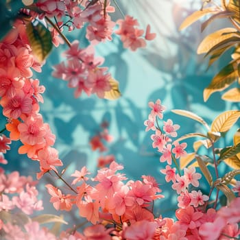 Beautiful background with flowers generated by artificial intelligence