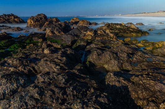 long exposure at the ocean in Povoa de Vazim, north of Portugal
