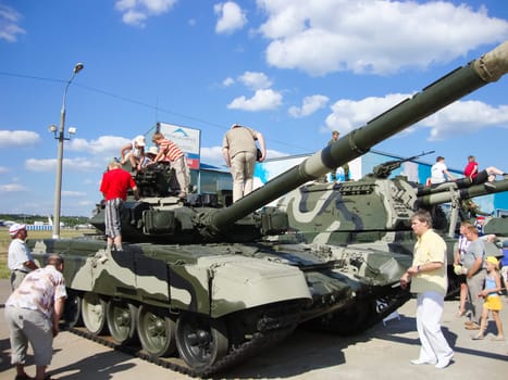 Kubinka, Russia - June 12, 2011: Museum of armored vehicles under the open sky and under sheds in Kubinka near Moscow.