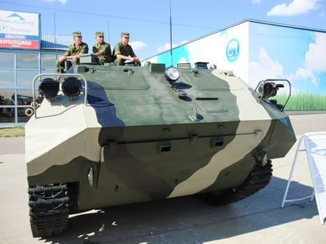 Kubinka, Russia - June 12, 2011: Museum of armored vehicles under the open sky and under sheds in Kubinka near Moscow.