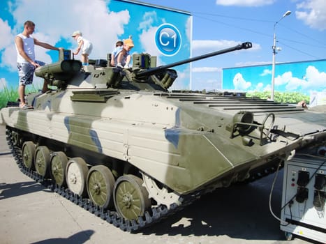 Kubinka, Russia - June 12, 2011: Museum of armored vehicles under the open sky and under sheds in Kubinka near Moscow.