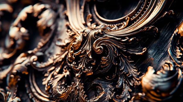 Close-up of a Baroque frame with intricate carvings showing the elegance and craftsmanship of classical art.