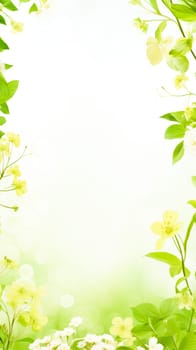 Delicate botanical design with white flowers and green leaves, perfect for a fresh and natural wallpaper or notepad sheet.Floral Botanical Wallpaper Design
