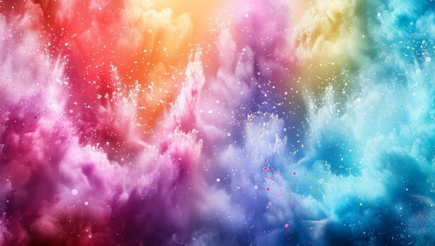 Fantasy cloudscape with blue, pink and yellow colors.