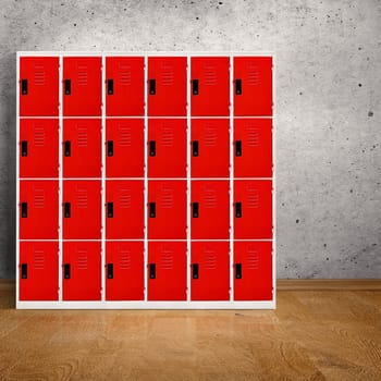 Lockers storage modern furniture in a locker room of school, office, gym or university for mailboxes or keep things