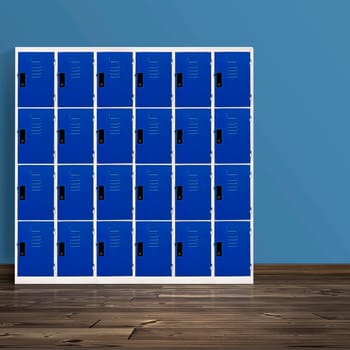 Lockers storage modern furniture in a locker room of school, office, gym or university for mailboxes or keep things