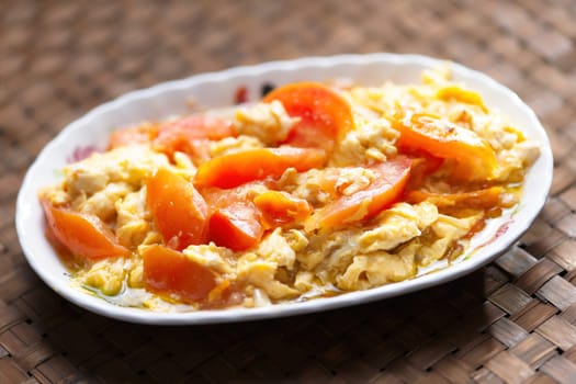 plate of chinese scambled tomato egg