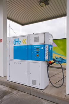 Hydrogen filling station operated by the German company H2 Mobility on the outskirts of Magdeburg in Germany
