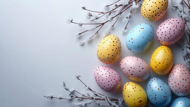 Colorful Easter eggs on white background