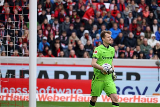Goalkeeper Lukáš Hrádecký (Bayer 04 Leverkusen) during the match of the 1. FBL: 23-24: 26. Sptg. SC Freiburg - Bayer 04 Leverkusen  DFL REGULATIONS PROHIBIT ANY USE OF PHOTOGRAPHS AS IMAGE SEQUENCES AND/OR QUASI-VIDEONann  Photo: Joachim Hahne/johapress