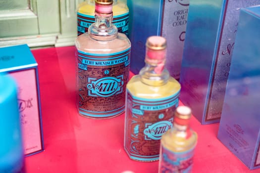 Sint-Niklaas, Belgium, March 17th: Illustrative Editorial: View on bottles of Echt Kolonisch Wasser 4711, Eau de Cologne