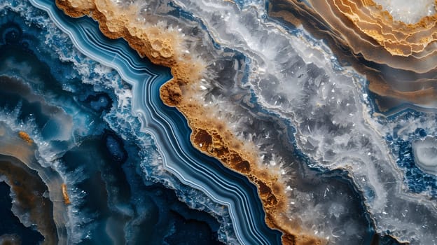 Geode rock texture, background and wallpaper. Neural network generated image. Not based on any actual scene or pattern.