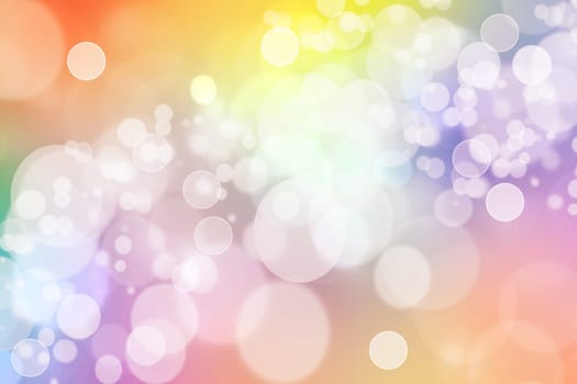 Abstract blurred vivid spring summer light delicate pastel yellow pink blue bokeh background texture with bright soft color circles and bokeh lights. Card concept. Beautiful backdrop illustration.