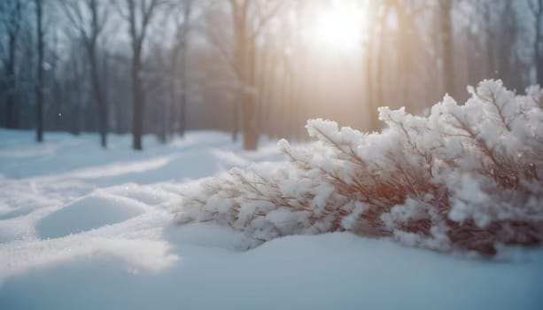 Snowy winter road in a mountain forest. Beautiful winter landscape.