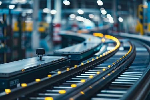A strikingly detailed view of a powerful train as it journeys along the tracks, showcasing the intricate mechanics and sheer force of this industrial marvel.