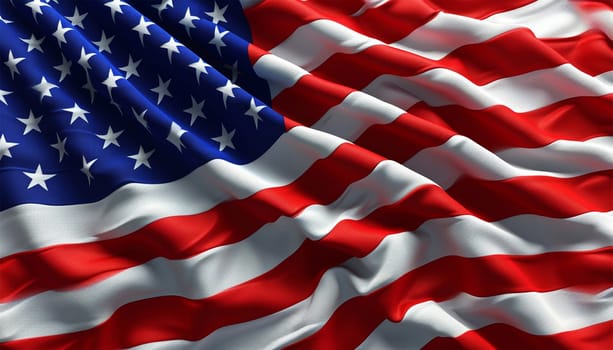 United States of America flag. Image of the american flag flying in the wind. U.S. flag of America background Copy space wave