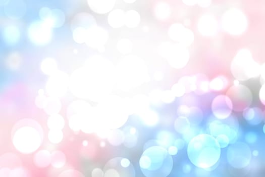 Abstract blurred vivid spring summer light delicate pastel blue orange yellow bokeh background texture with bright soft color circles. Card concept. Beautiful backdrop illustration.