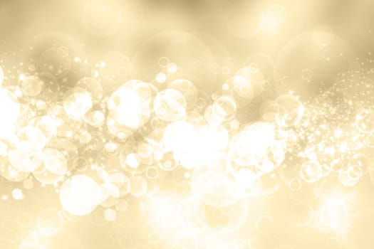 A festive abstract brown white background texture with glittering and sparkling bokeh stars and white circles. Card concept for Happy New Year, party, invitation, Valentine's Day or other holidays.