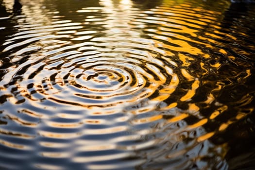 An abstract reflection of ripples and patterns on the surface of a pond. Generative AI