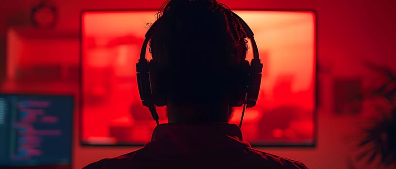 Illustration of call center worker doesn't look convincing in the image which has red tint to symbolize danger. It reflects the current problem of criminals calling to defraud victims in many forms.