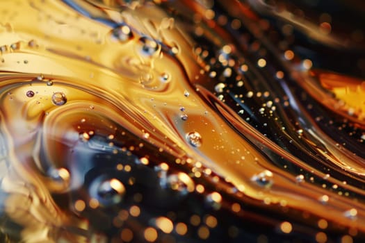 Close-up of mesmerizing water bubbles forming on a surface, creating a beautiful and captivating visual display of fluid dynamics.