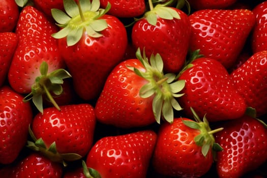 A close-up of sweet, red strawberries