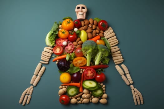 A conceptual image of a healthy diet reducing body fat