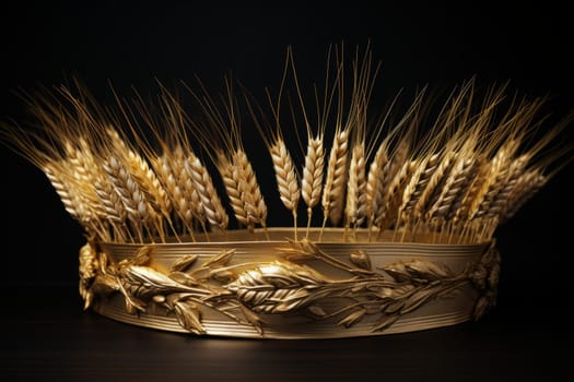 A crown of wheat stalks representing abundance