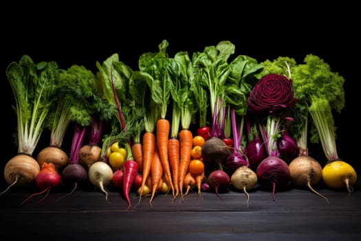 A colorful assortment of root vegetables