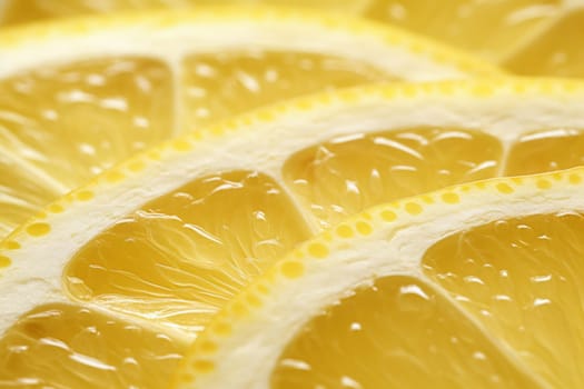 A macro shot of a sliced lemon with textured skin