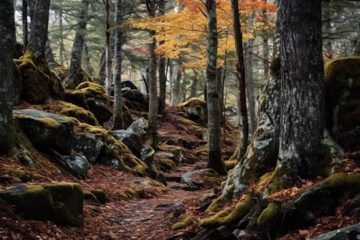 Diverse Forest with Textures and Colors. Generative AI