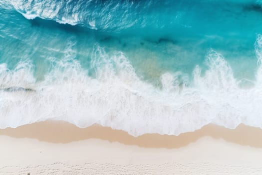 Aerial background of a pristine beach with powdery white sand