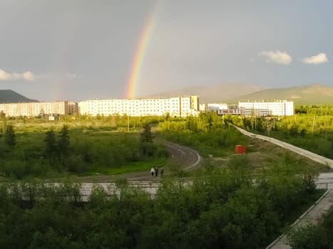 City of Bilibino in Chukotka, Russia. Northern Russian city in the far east and north.