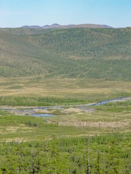 City of Bilibino in Chukotka, Russia. Northern Russian city in the far east and north.