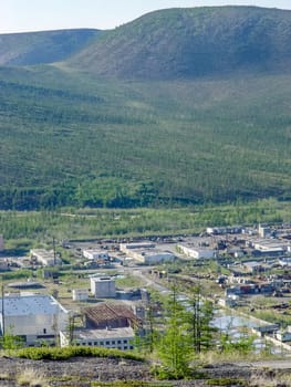 City of Bilibino in Chukotka, Russia. Northern Russian city in the far east and north.