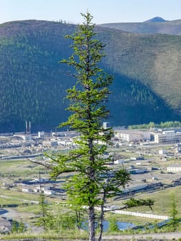 City of Bilibino in Chukotka, Russia. Northern Russian city in the far east and north.
