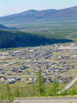 City of Bilibino in Chukotka, Russia. Northern Russian city in the far east and north.