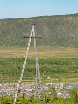 City of Bilibino in Chukotka, Russia. Northern Russian city in the far east and north.