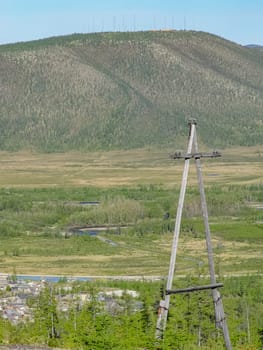 City of Bilibino in Chukotka, Russia. Northern Russian city in the far east and north.