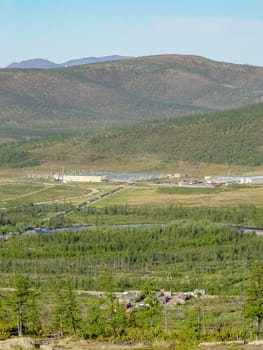 City of Bilibino in Chukotka, Russia. Northern Russian city in the far east and north.