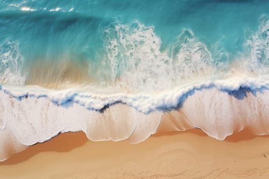 Aerial shot of a serene beach. Generative AI