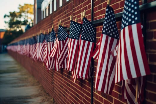 Flag on Wall of Remembrance. Generative AI