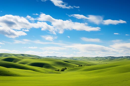 Captivating natural landscape featuring rolling hills. Generative AI