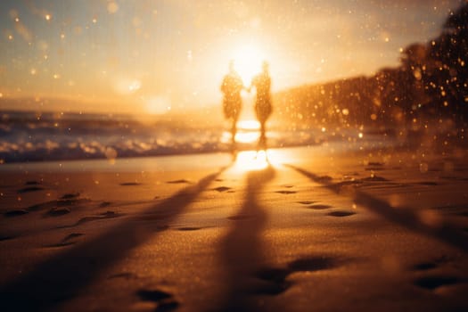 People enjoying a sunny day at the beach. Generative AI