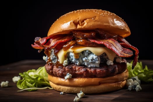 Close up of a gourmet bacon. Generative AI