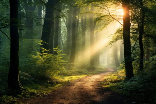 Path to Sunlit Secluded Clearing. Generative AI