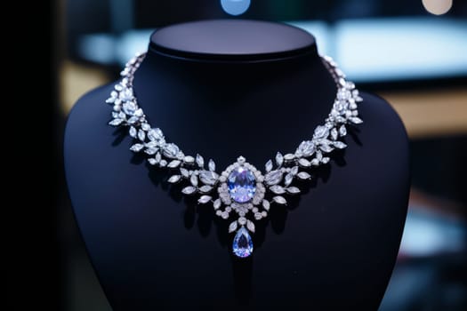 Necklace displayed on a mannequin. Generative AI