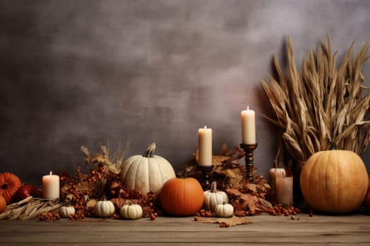 Fall Tabletop with Decor. Generative AI