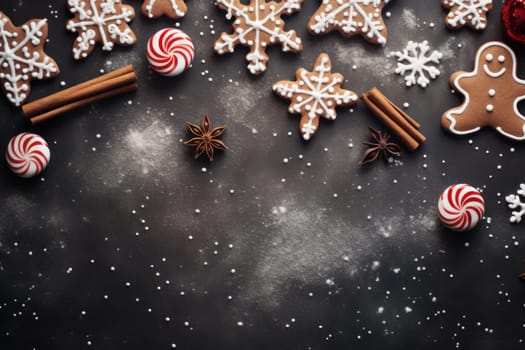 Delicious variety of cookies displayed on a table. Generative AI